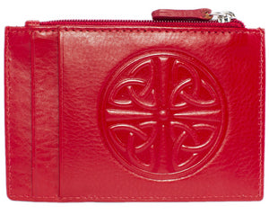 Celtic Leather I.D. Holders with RFID Blocking Technology - Red