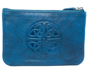Celtic Leather Coin Purse with RFID Blocking Technology - Jeans Blue