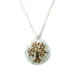 Tree of Life Goldtone on Silvertone Necklace