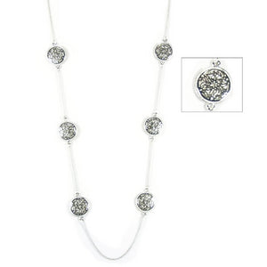 Repeating Trinity Knotwork Medallion Necklace - Silvertone