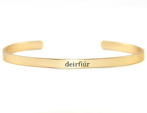 Irish Word Bracelet - deirfiúr (sister)/Goldtone