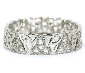 Small Alternating Crystal (Rhinestone) Trinity Knot Bracelet
